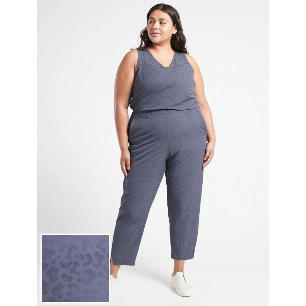 ATHLETA Brooklyn Textured Jumpuit in Medieval Violet, Size 26